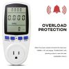 Watt Meter, Plug-in Socket Power Meter, Auto Cost Calculator, Backlit Large Display, Overload Protection, Kilowatt Wattage Voltage AMP Tester, Electricity Usage Electrical Energy Monitor-4