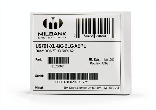 Milbank 200 Amp 3 Phase Meter Socket with Bypass U9701-XL-QG-BLG-AEPU-2