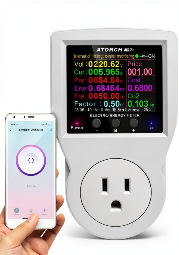 AC WiFi Watt Meter AVHzY Plug in US Socket Meter with Backlit Display-2