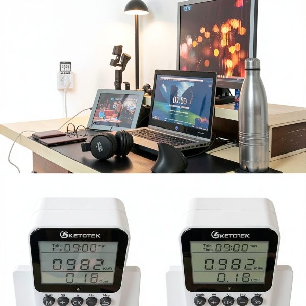 Watt Meter KETOTEK Power Plug with LCD, 1800W 15A Overload Protection-6