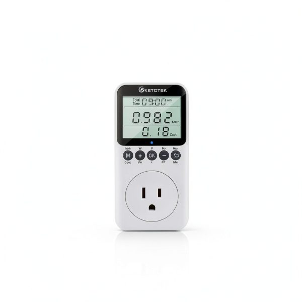 Watt Meter KETOTEK Power Plug with LCD, 1800W 15A Overload Protection-2