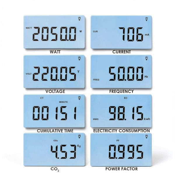 Watt Power Meter Plug-in Socket - Gain Express Backlit LCD Overload-4