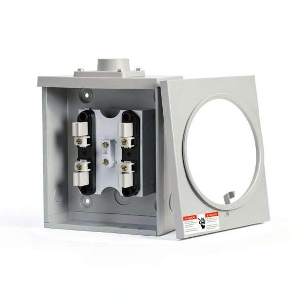 100 Amp XaHo Meter Socket 4 Jaw Ringless 600V with Horn Bypass Cover-4